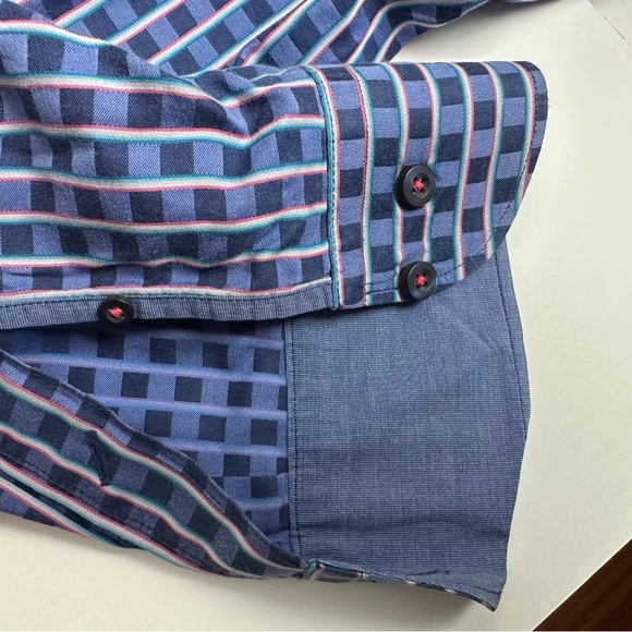 Tommy Bahama Button Down Shirt Long Sleeve Blue Island Modern Fit Large Blue - Picture 4 of 7